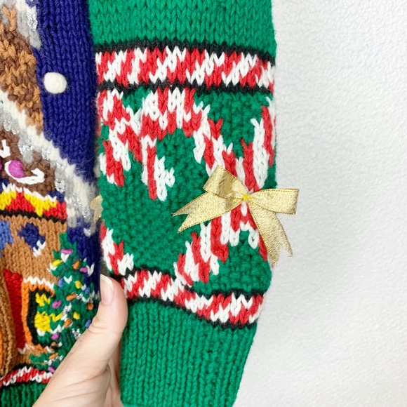 Vintage Marisa Christina 1993 Christmas Novelty Cardigan Sweater - Picture 6 of 12